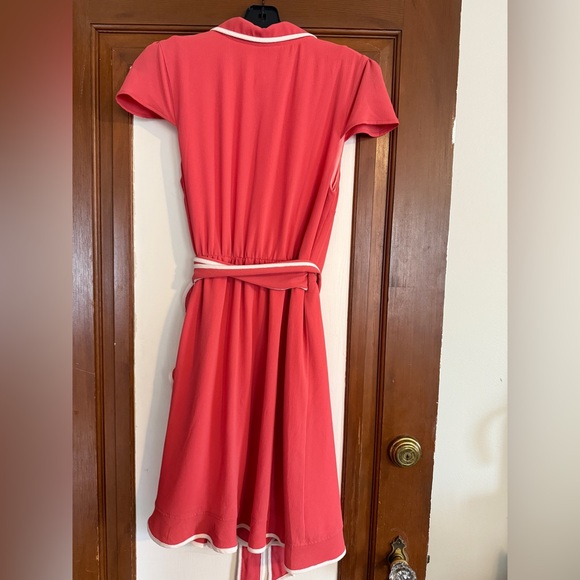 ModCloth Daytime Dapper coral wrap dress sz M - Picture 5 of 6